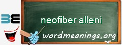 WordMeaning blackboard for neofiber alleni